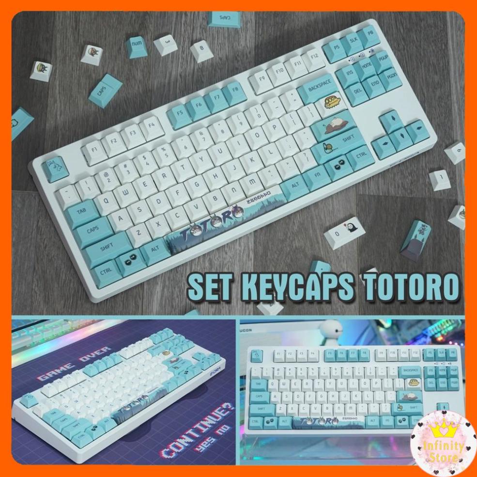 [Mã 33ELSALE hoàn 7% đơn 300K] BỘ NÚT KEYCAP BÀN PHÍM CƠ IN HÌNH CHẤT LIỆU PBT, ABS INFINY DECOR