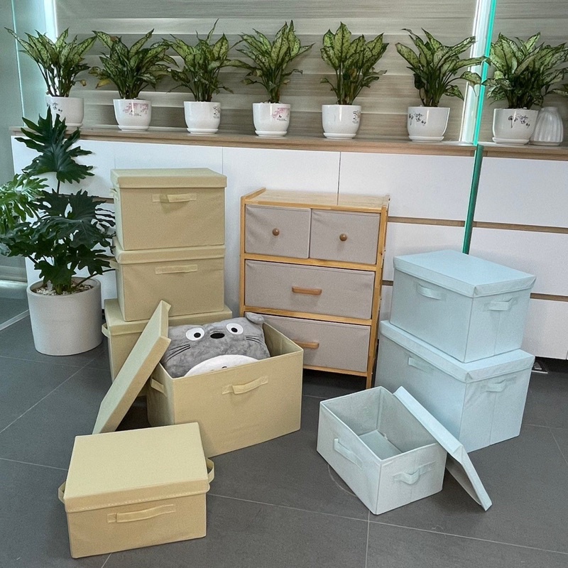 Hộp Vải Đựng Quần Áo  Hộp Đa Năng Để Khăn Tắm Đồ Chơi Đồ Đạc Có Nắp Bằng Vải Không Dệt