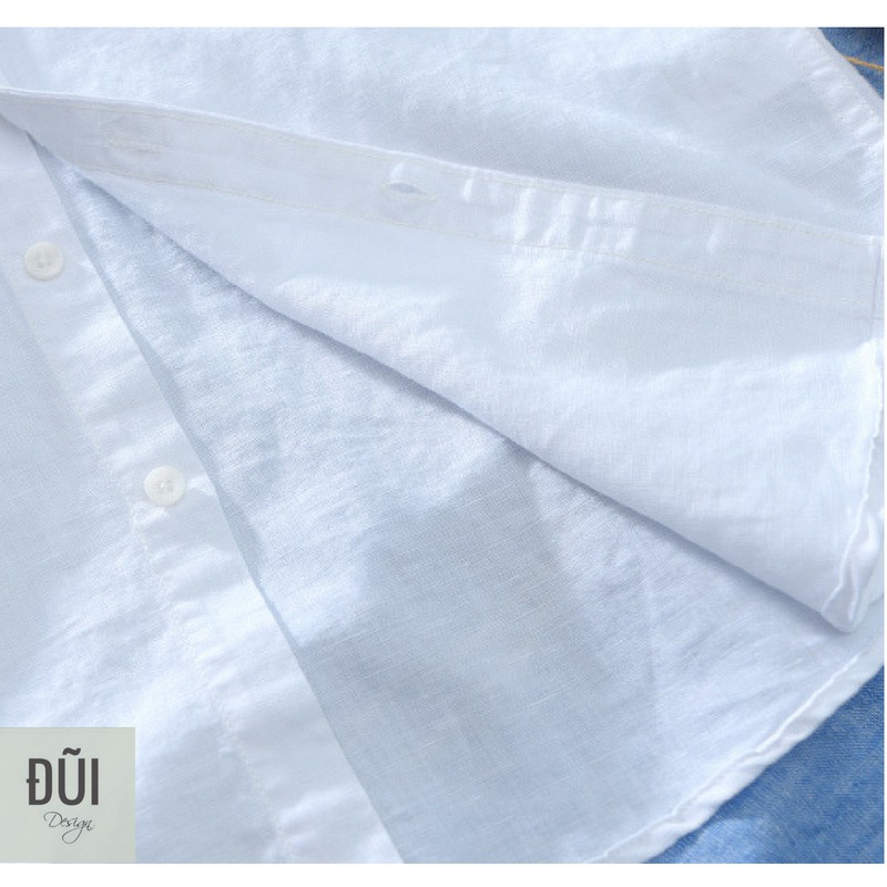 Áo đũi nam cộc tay cài khuy trắng M6