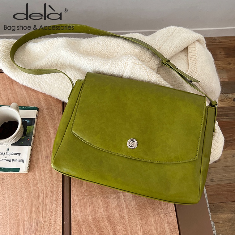 Dela Túi Đeo Chéo Cỡ Lớn Phong Cách Hàn Quốc Mới