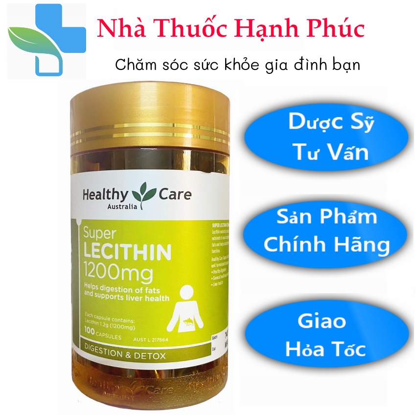 [Nhập Khẩu] Mầm Đậu Nành Healthy Care Super Lecithin Úc Điều Hòa Nội Tiết 100 viên giảm bốc hỏa , đẹp da