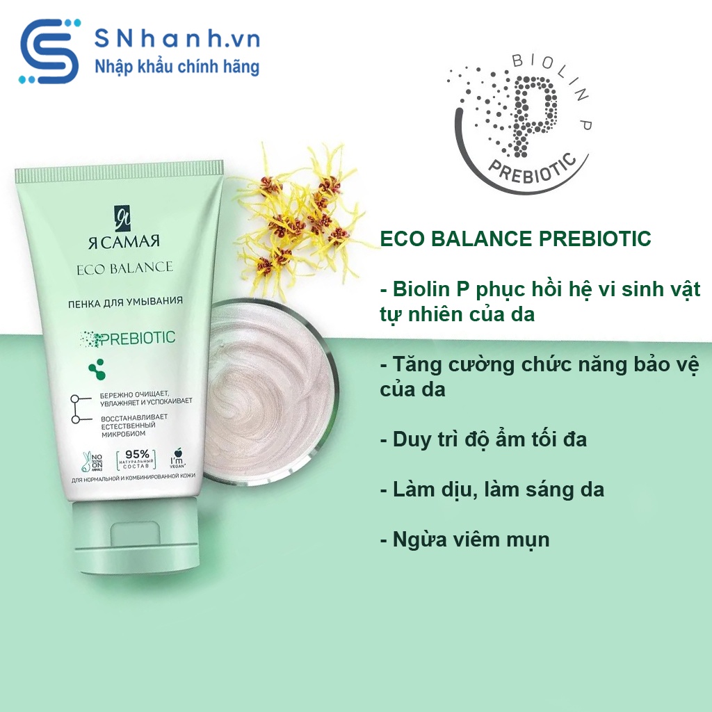 Sữa rửa mặt ECO BALANCE 95% tự nhiên sáng da, giảm viêm mụn 150ml