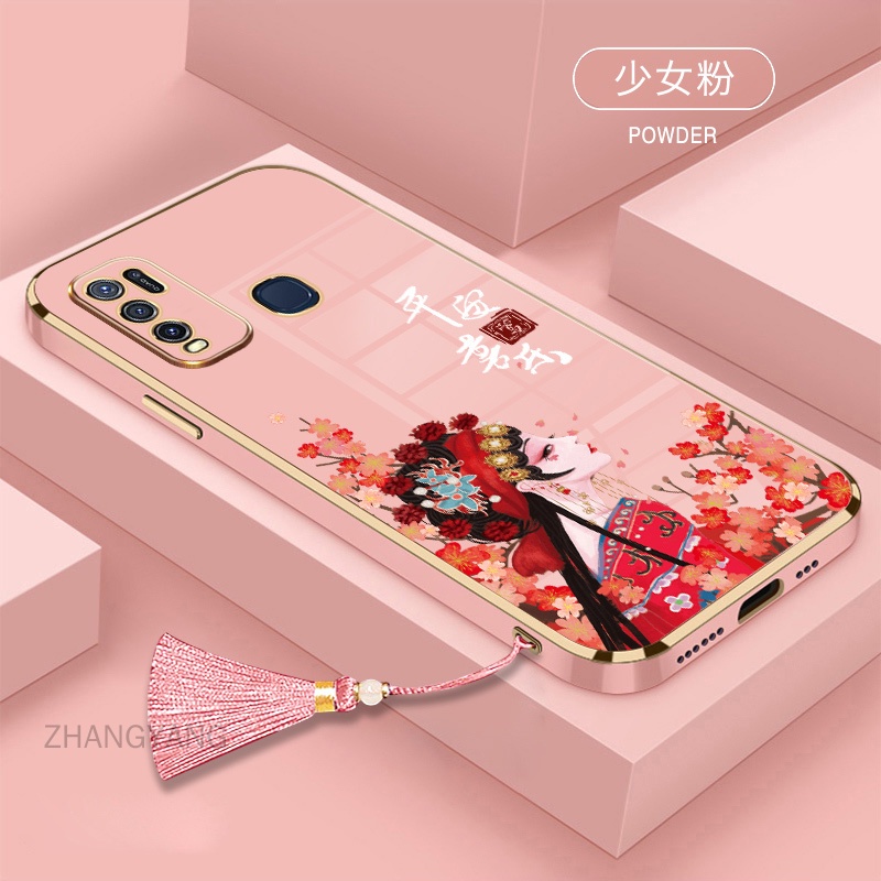Ốp Điện Thoại TPU Silicon Mềm Viền Thẳng Có Dây Đeo Cho vivo y50 y30