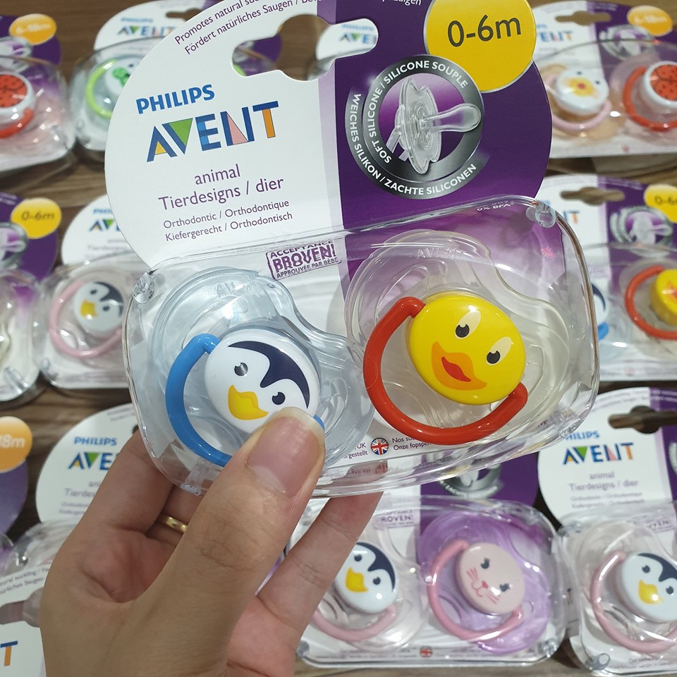 SET ĐÔI TI GIẢ CHỐNG VẨU AVENT 0-6m & 6-18m