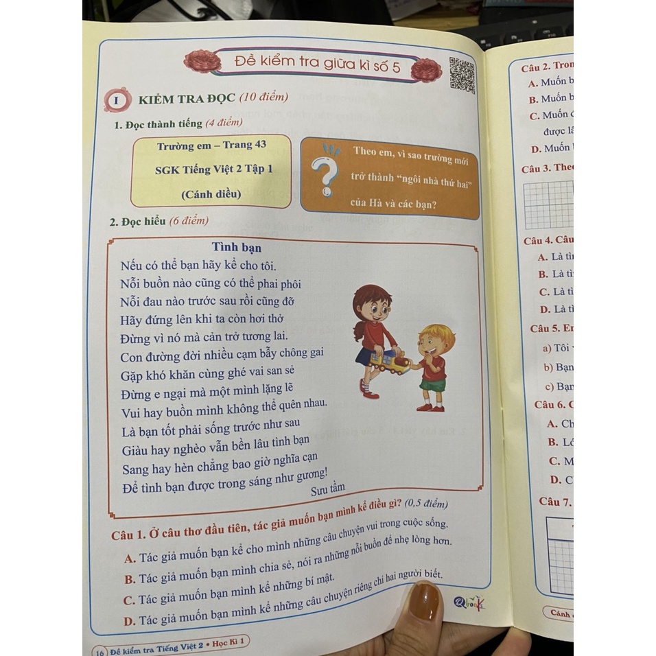 Sách - Đề kiểm tra Tiếng việt 2 học kì 1 ( Cánh diều )