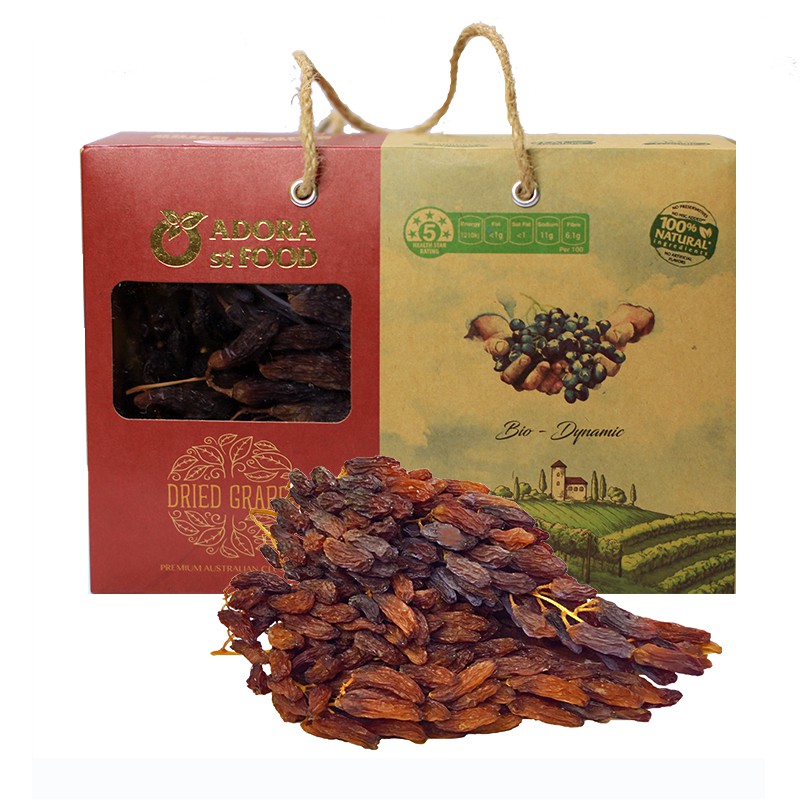 Nho Khô Nguyên Cành Úc Premium Crimson Dried Grapes Adora St Food 1kg Date 12/2022