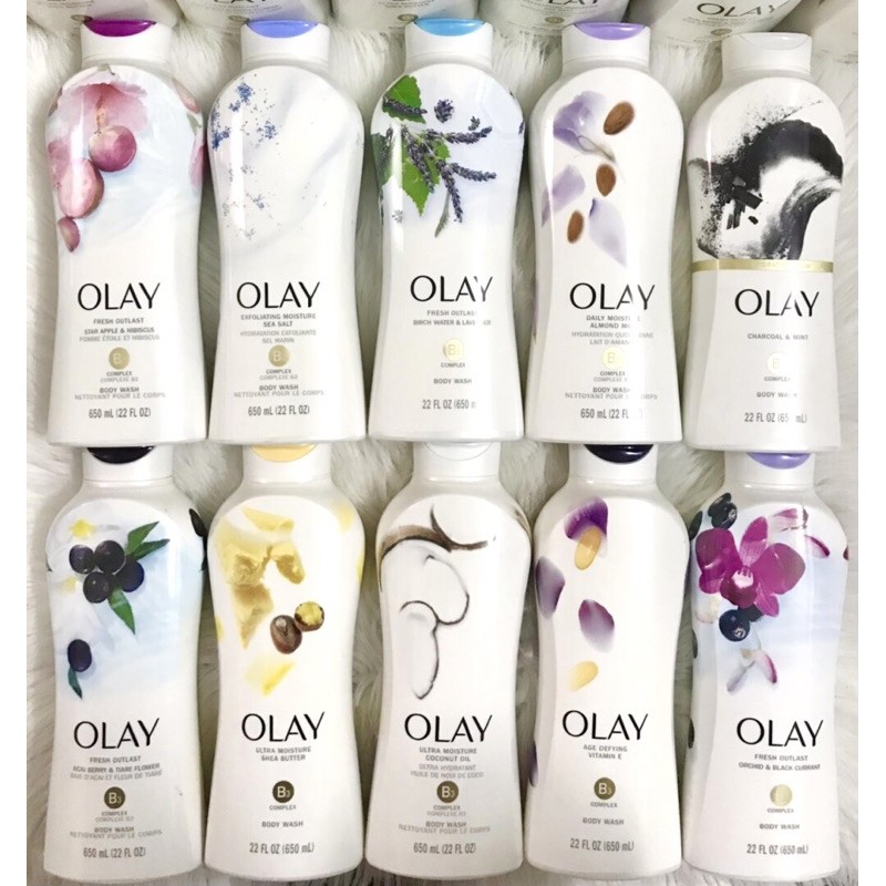 {Mẫu mới} Sữa Tắm Dưỡng Trắng Da Olay 650ml của Mỹ