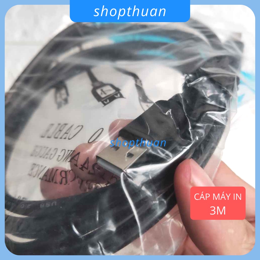 Cáp máy in dài 3 mét - USB Type-A  USB Type-B - Dùng kết nối mấy in với máy tính laptop, PC