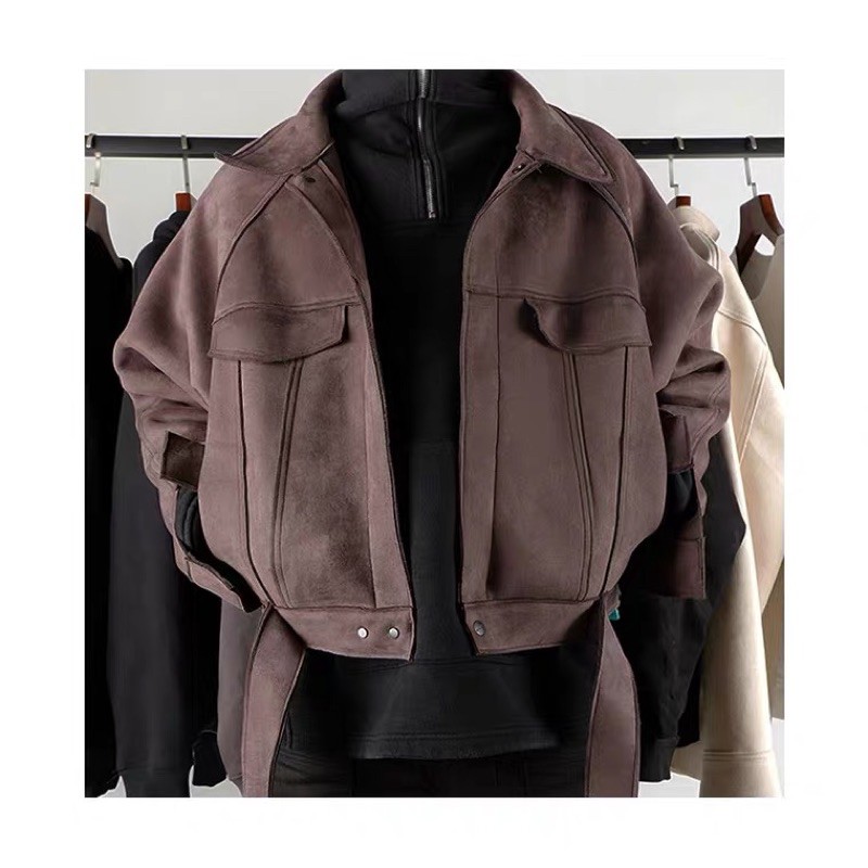 Áo khoác Da lộn Da bò thật Fog