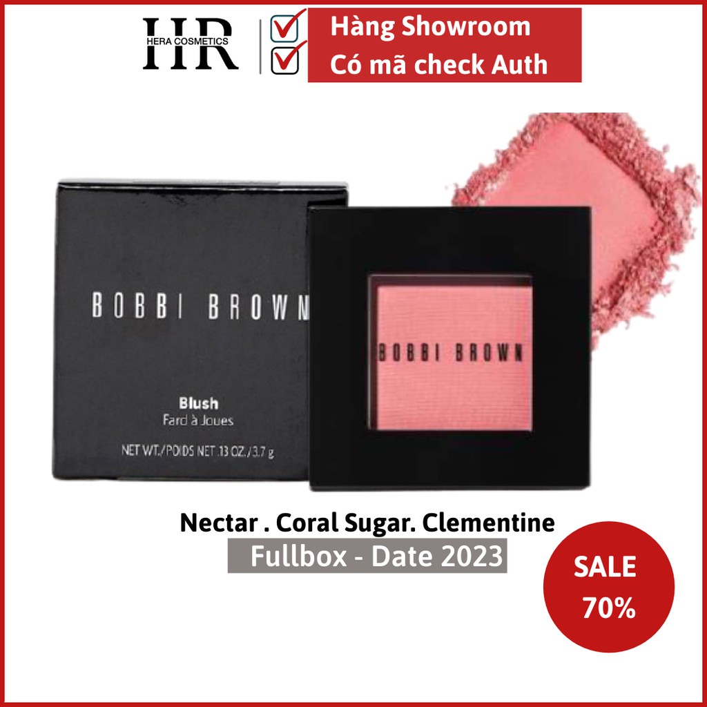 Tem hãng- Phấn Má Hồng Bobbi Brown Blush 3.7gr Màu Nectar11- CoralSugar 45- Clementine