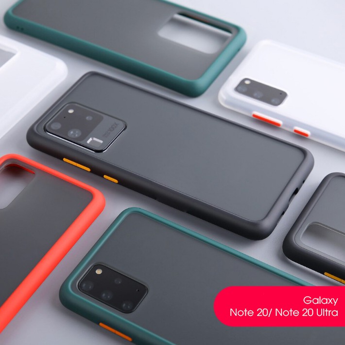 Ốp lưng Galaxy Note 20/ Note 20 Ultra nhám mờ viền màu Rock