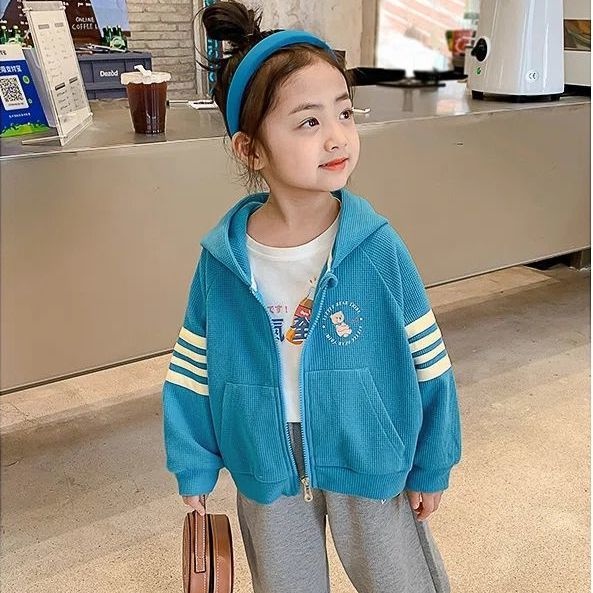 Áo Khoác Cardigan Có Mũ Trùm Thời Trang Xuân Thu 2022 Mới Cho Bé Gái