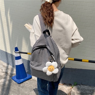BACKPACK/ Balo dạ kẻ thời trang phong cách Hàn Quốc cho nữ