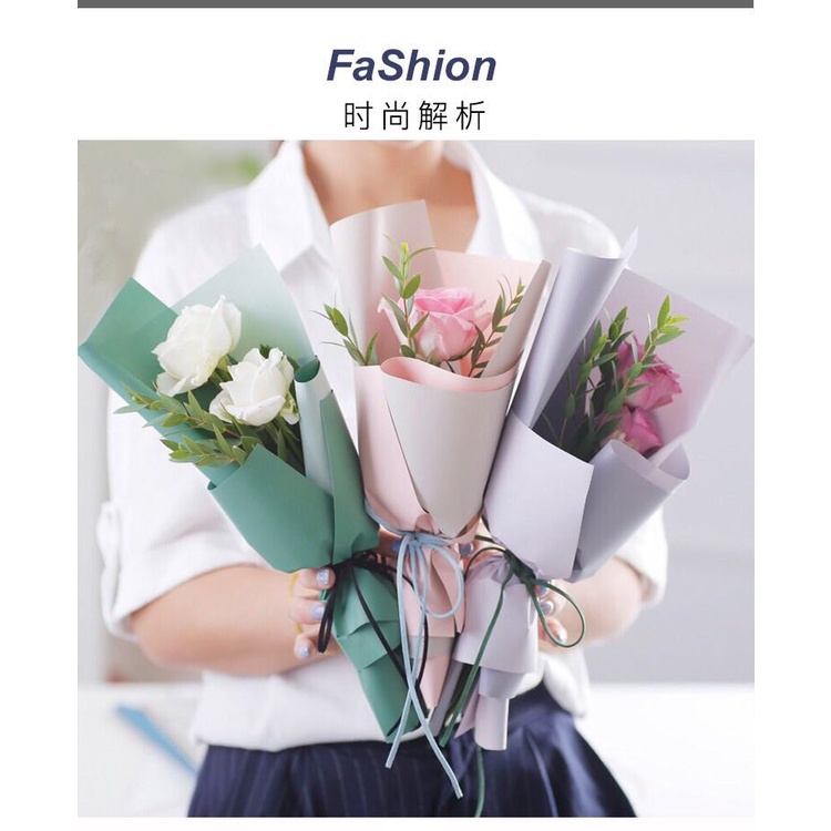 Giấy gói hoa 2 mặt không thấm nước - hoa tươi phong cách hàn quốc