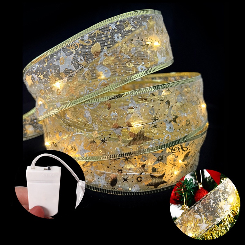 1m / 2M Dây Đèn LED Hình Nơ Trang Trí Giáng Sinh Năm Mới 2022