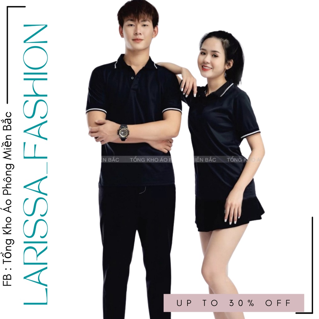 Áo Polo MÀU ĐEN chất liệu Thể Thao mềm mịn thoáng mát – Áo thun Nam Nữ ngắn tay có cổ. Nhận IN ẤN theo yêu cầu.