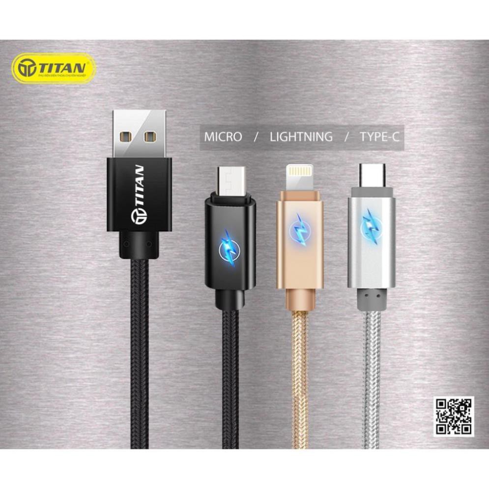 Cáp Sạc Micro USB Tự Ngắt 2M Titan CM08 - Bảo hành 12 tháng 1 đổi 1