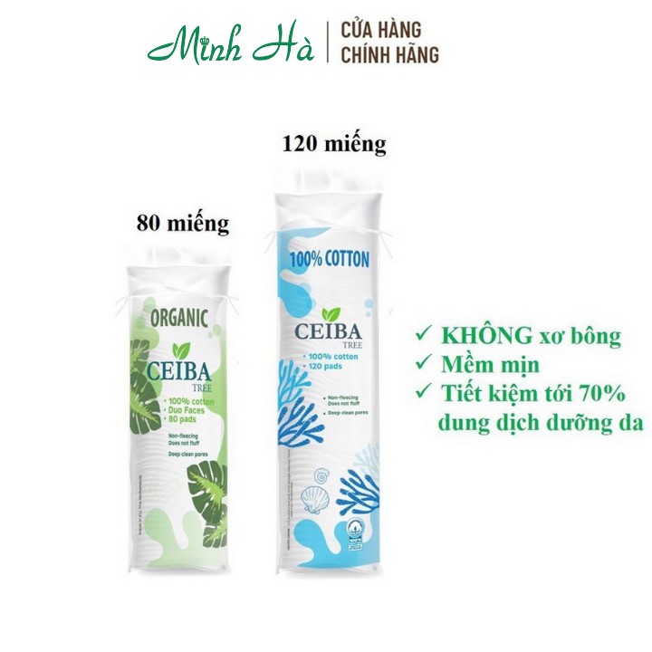 Bông tẩy trang Ceiba 100% Cotton / Organic