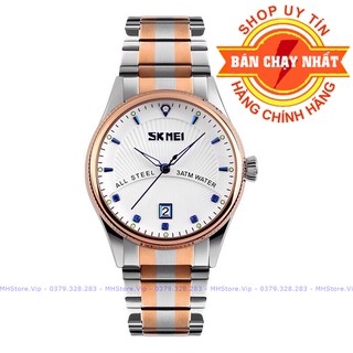 Đồng hồ nam SKMEI máy Nhật, thép không gỉ, Chống Nước, Chống Xước + Tặng kèm pin và vòng tay may mắn