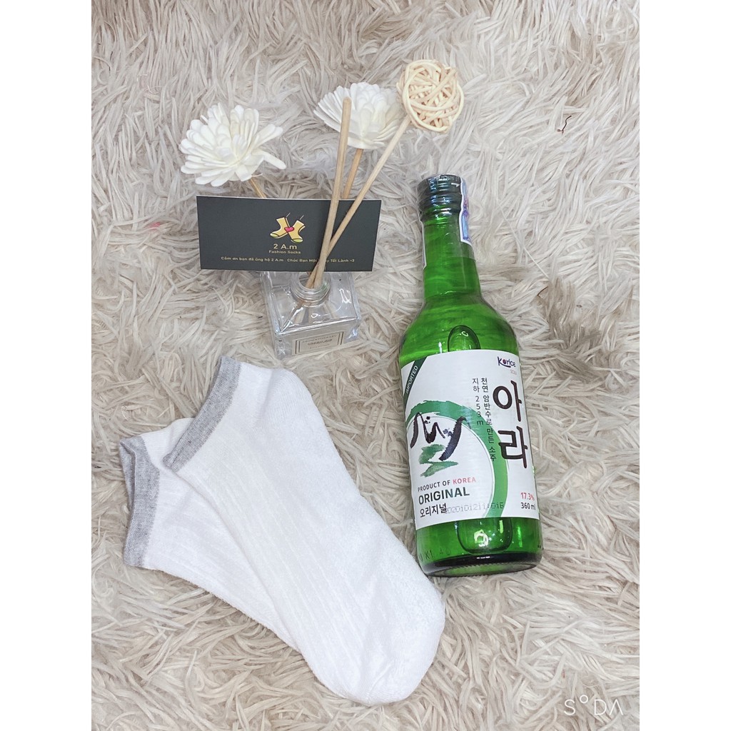 Tất Vớ Cổ Ngắn Nam Thời Trang 3 Màu Cổ Điển Trắng Đen Xám Cơ Bản Unisex Style Hàn Quốc