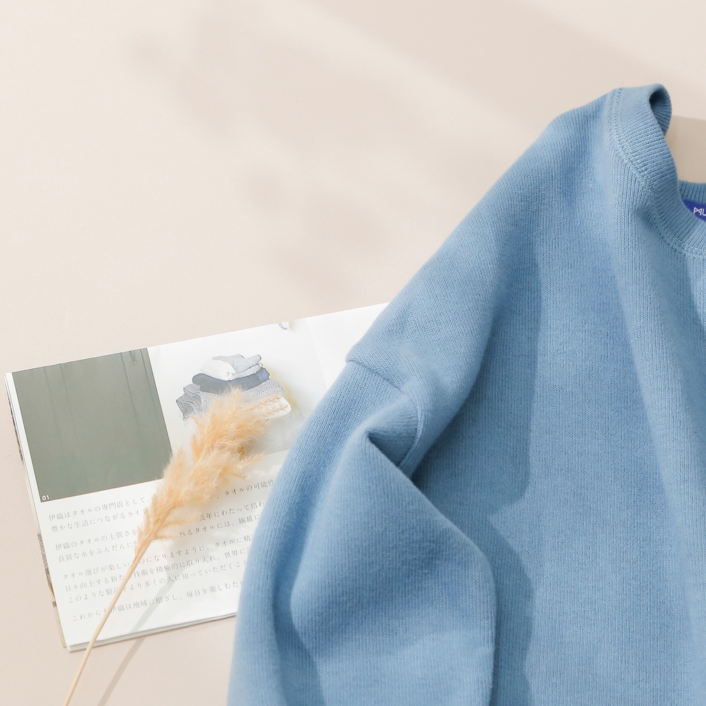 Áo Sweater Nữ MOMOCO Chất Liệu Nỉ Dày Dặn, Ấm Áp Màu Xanh/Đen M2930