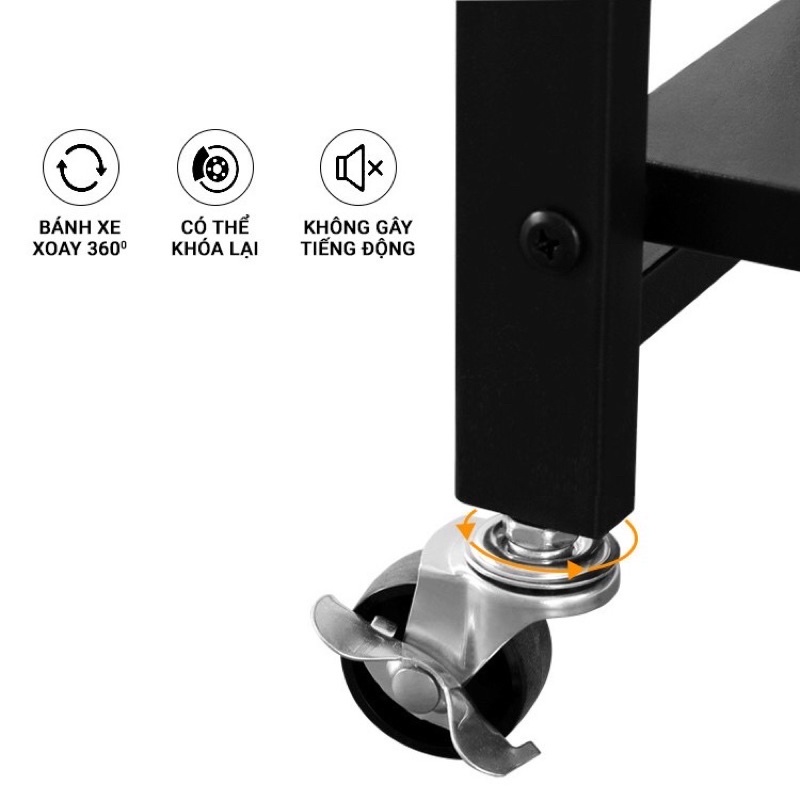 Kệ đa năng gấp gọn  có bánh xe 3 tầng, 4 tầng, 5 tầng để cây cảnh, lò vi sóng, lò nướng, sách