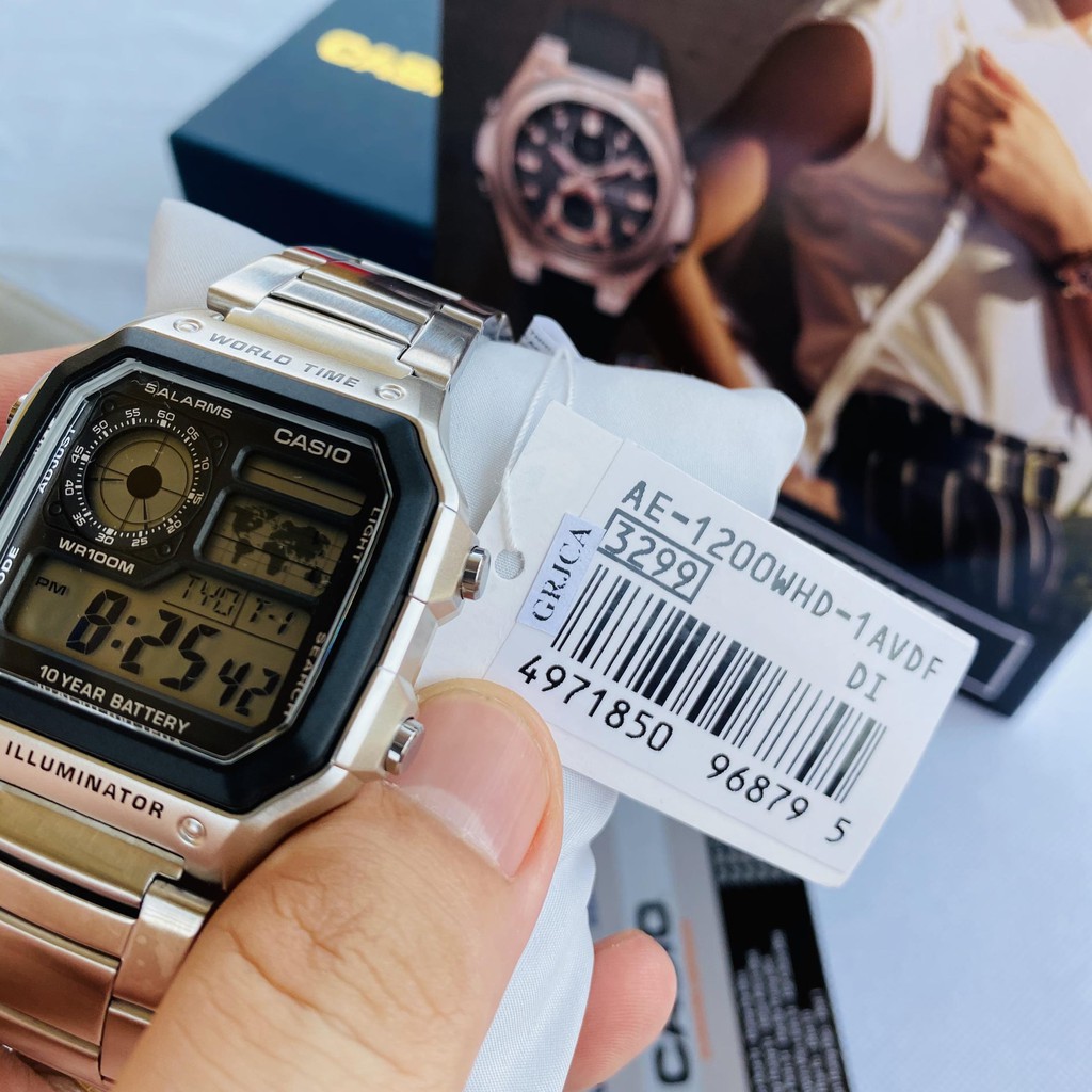 Đồng Hồ Nam Casio AE-1200WHD-1AVDF - Tem Vàng,Chính Hãng Anh Khuê [Bảo Hành 5 Năm - Thay Pin 10 Năm] | BigBuy360 - bigbuy360.vn