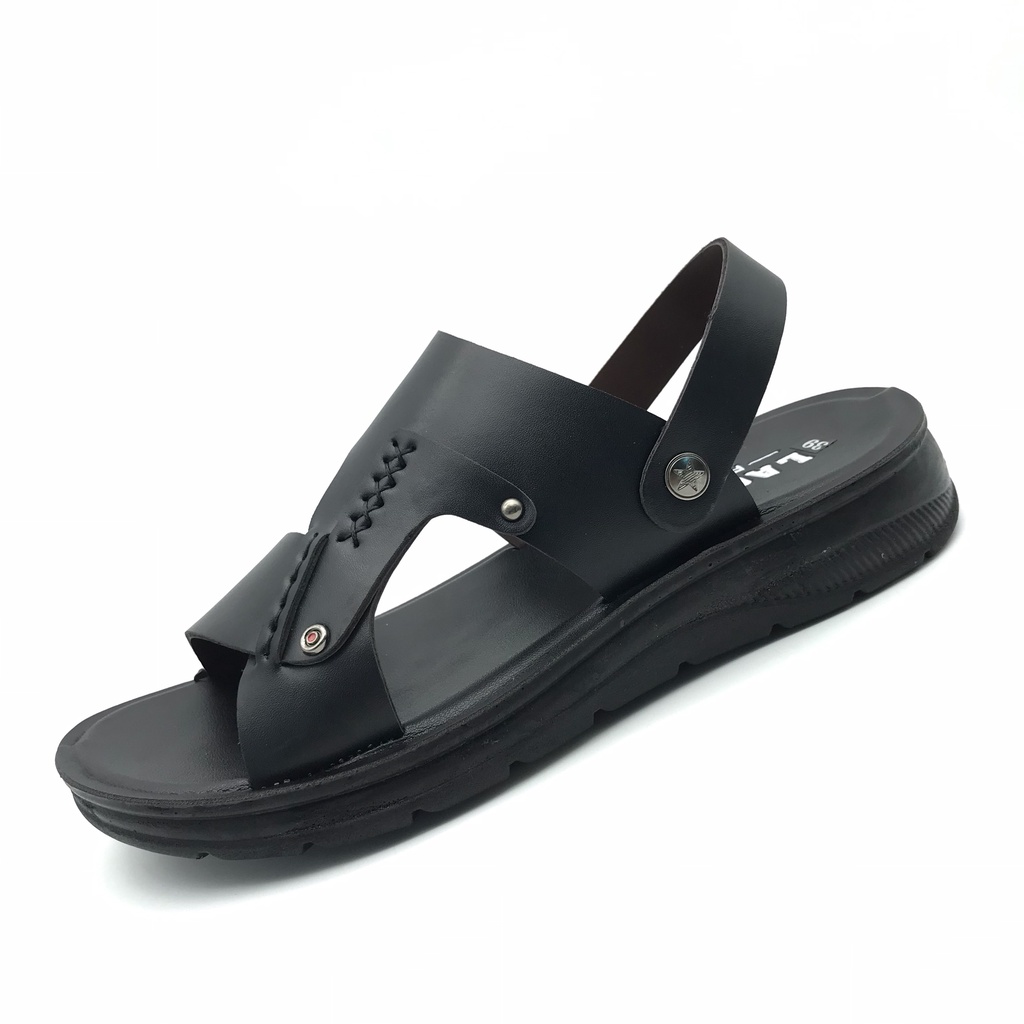 Dép Nam Quai Ngang Da Cực Đẹp Khâu May Chân Quai Siêu Chắc Chắn