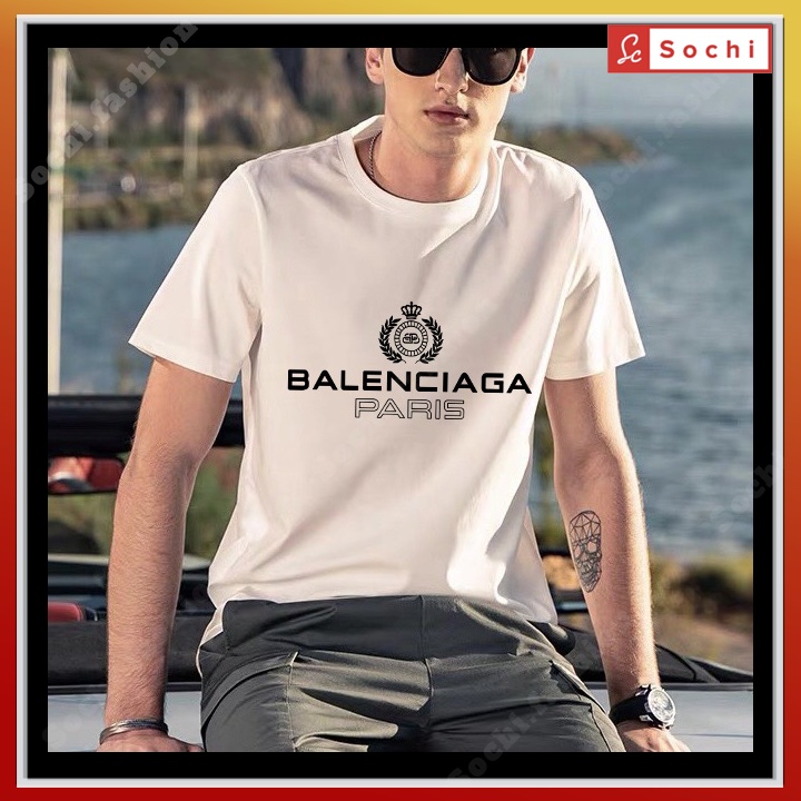 Áo thun cổ tròn tay ngắn nam, áo phông cotton tay ngắn nam in hình Balenclaga hiệu Sochi fashion chất mát mịn  CZ612