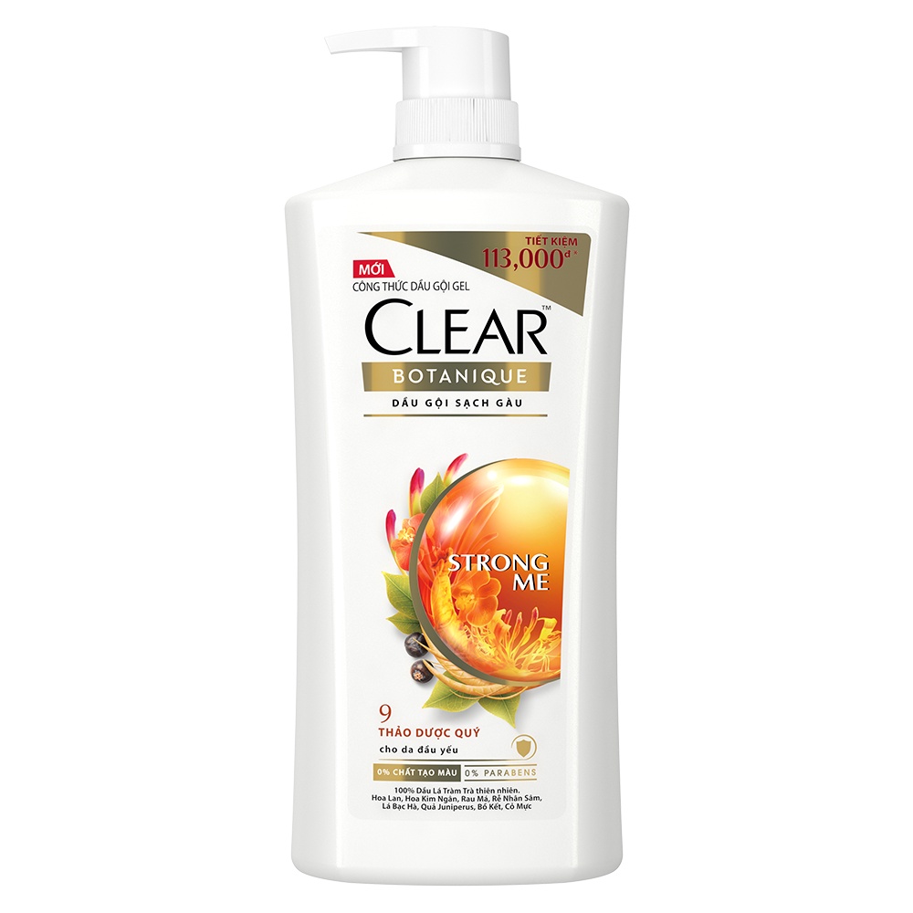 Combo 2 Dầu gội Clear 9 loại thảo dược quý 900g