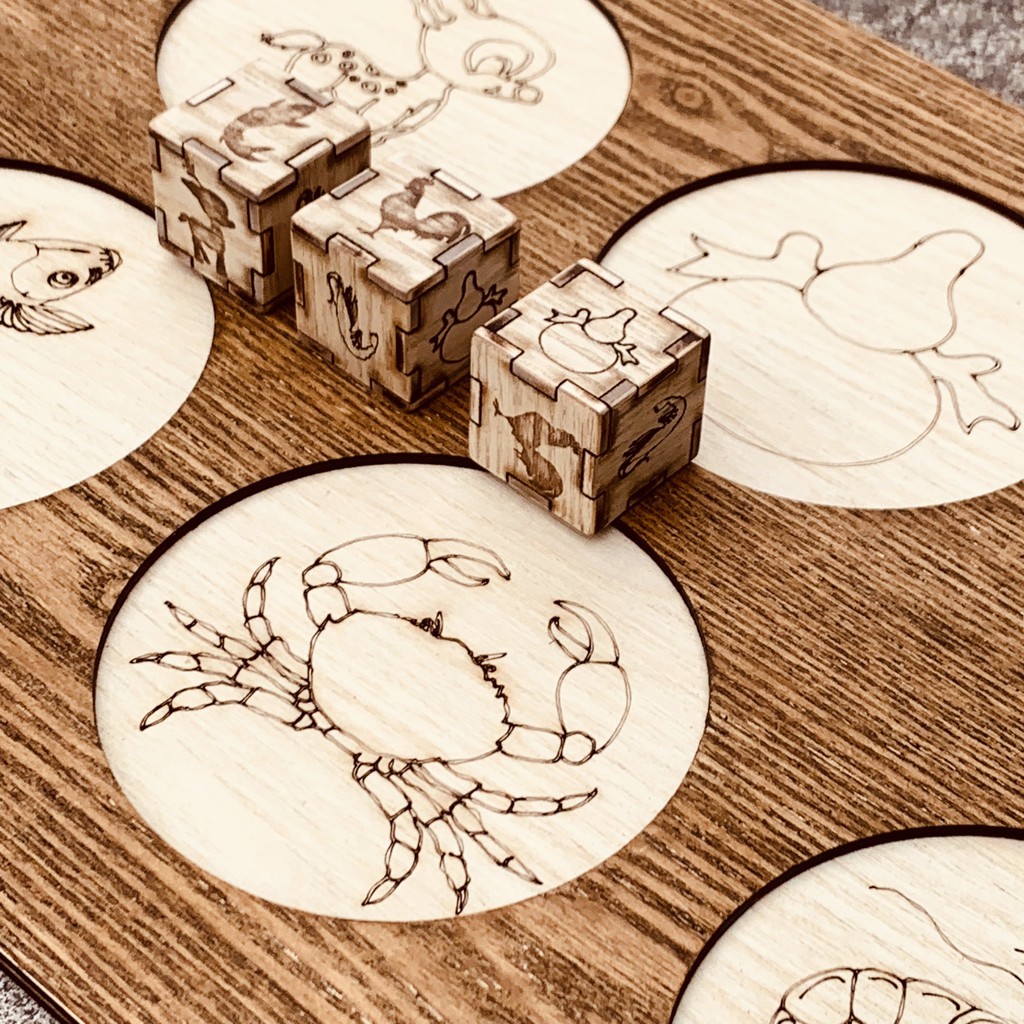 Đồ Chơi Lắc Bầu Cua Tôm Cá Bằng Gỗ Siêu Bền- Trò Chơi Giải Trí Gia Đình Vui Nhộn