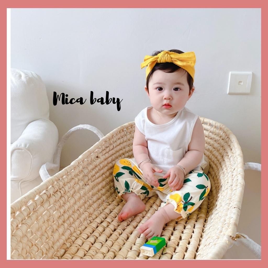Bộ quần áo cộc tay hoa quả đáng yêu cho bé từ 8-18kg Mica baby