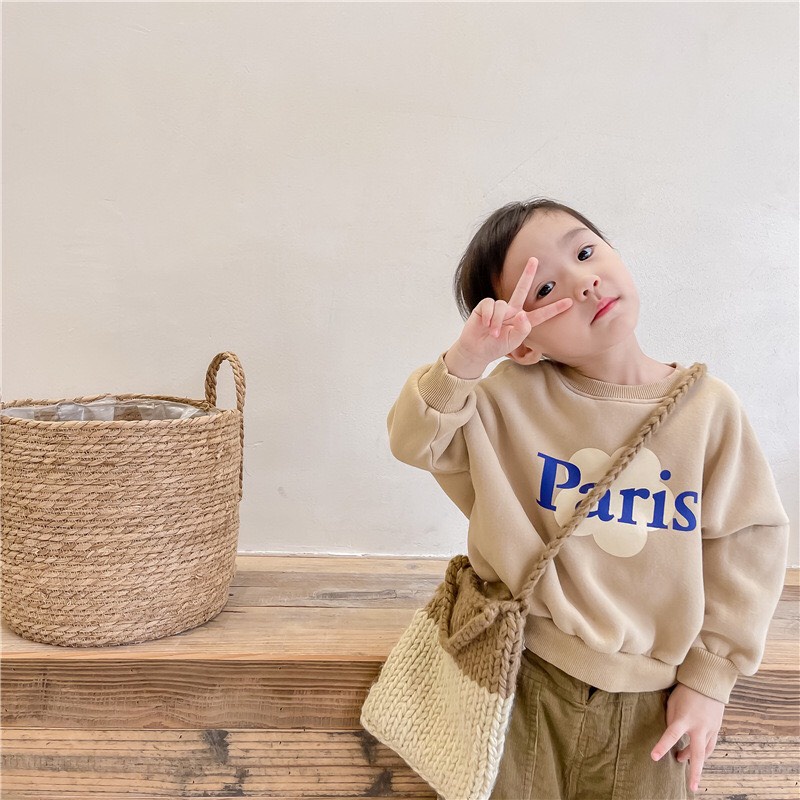 [Ảnh thật] ÁO SWEATER HÀN QUỐC PARIS  DÀNH CHO BÉ GÁI VÀ BÉ TRAI SIZE 80 ĐẾN 120 TỪ 1 ĐẾN HƠN 5 TUỔI