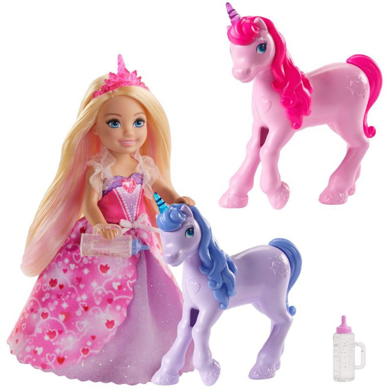 Set 2 Mô Hình Búp Bê Barbie Dreamtopia Mặc Đầm Công Chúa Dễ Thương