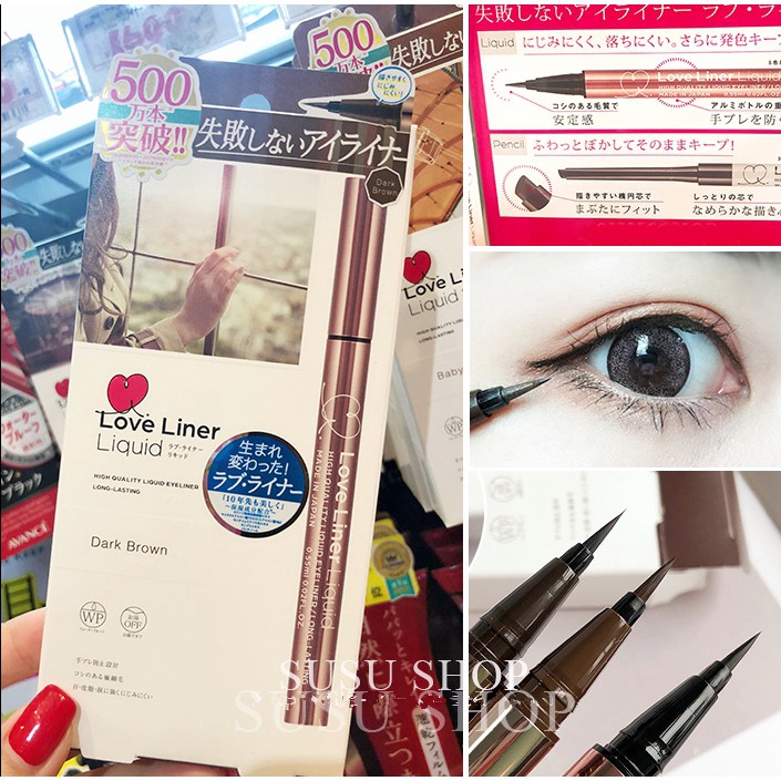 Bút Kẻ Mắt Chống Thấm Nước Phong Cách Nhật Bản MSH love liner Waterproof Eyeliner liquid