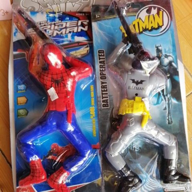 siêu nhân nhện batman biết bò trườn bắn súng, đồ chơi trẻ em