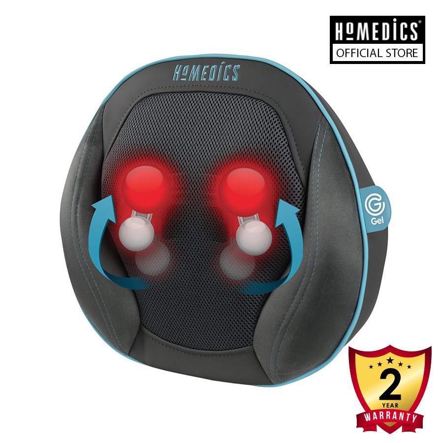 Gối máy massage cổ vai gáy công nghệ Shiatsu GEL 3D điều khiển từ xa, kèm nhiệt và hồng ngoại HoMedics SGP-1100H-EU