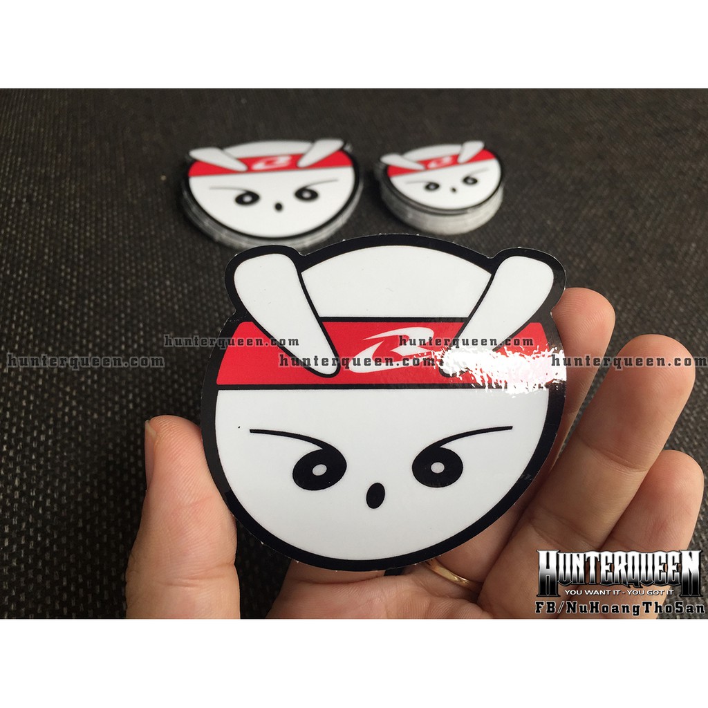 2 hình đầu thỏ VN Racing Boy. Decal logo dễ thương, sticker in theo yêu cầu. Hình dán xe máy, điện thoại