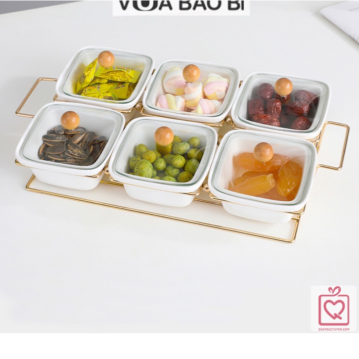 Khay mứt hũ đựng bánh kẹo hoa quả nắp Trong Suốt, hộp đựng hạt khô thực phẩm giá sắt sang trọng VUABAOBI