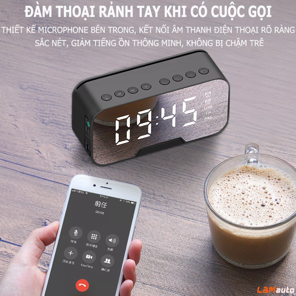 Loa Bluetooth Không Dây Mini Kèm Đồng Hồ, Nhiệt Độ, Đàm Thoại Trực Tiếp AMOI G5