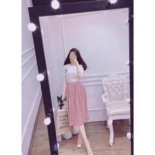 Set chân váy dập ly kèm áo