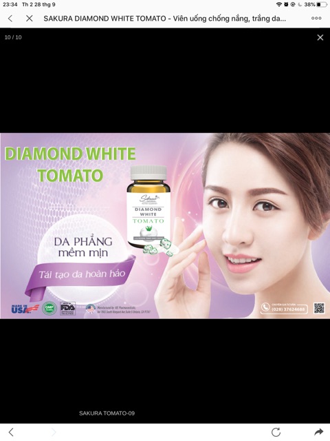 Serum trắng Hồng da SAKURA WHITENING  hộp 30 viên nang mềm