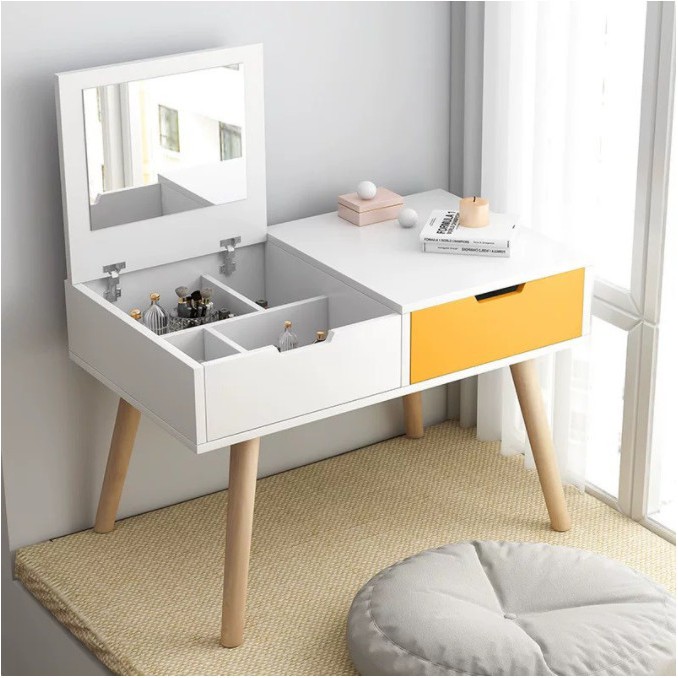 Bàn trang điểm, bàn phấn ngồi bệt kèm gương nhỏ gọn TK 92