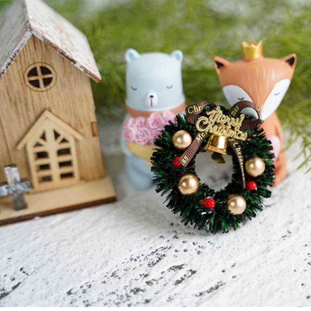 RAINBOW Set 2 Vòng Hoa Giáng Sinh Mini 3 / 4cm Trang Trí Nhà Búp Bê