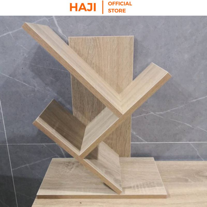 Kệ sách gỗ mini để bàn hình cây tạo điểm nhấn HAJI A113