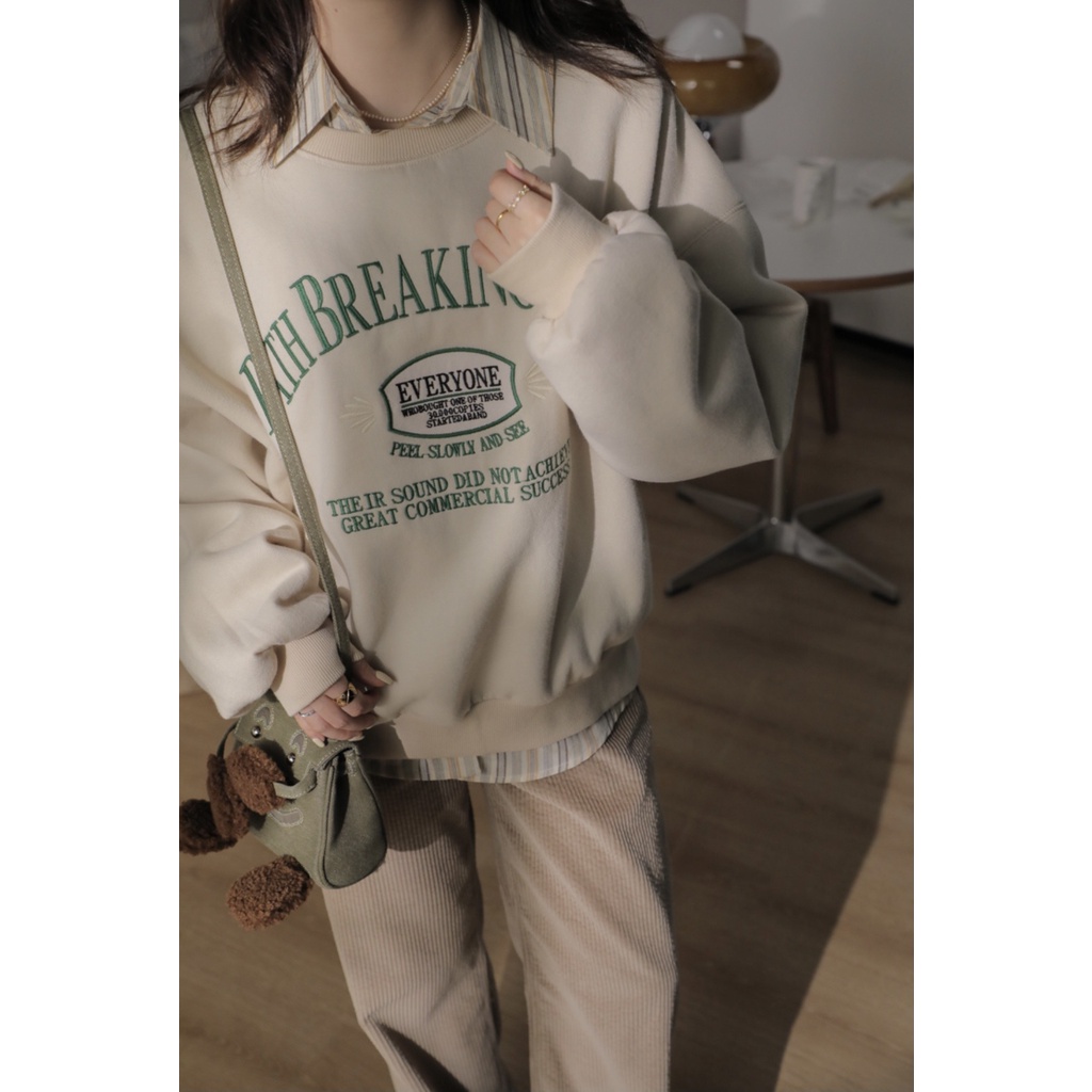 Áo Sweater nỉ thêu chữ, chất dày dặn form Unisex [Ảnh + Video thật tại Shop 100% CHILIF]❤Freeship | BigBuy360 - bigbuy360.vn