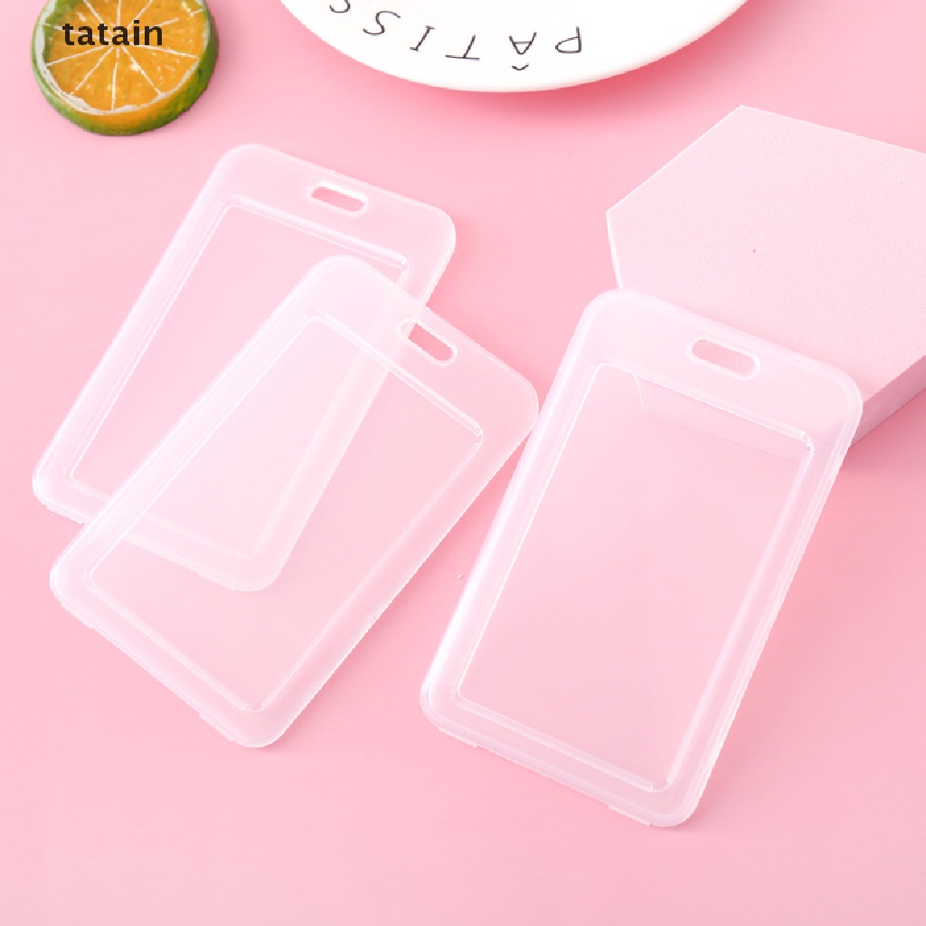 1pc Simple Transparent Plastic Name Card Cover Bank Card Holder Name Card Cover CVX