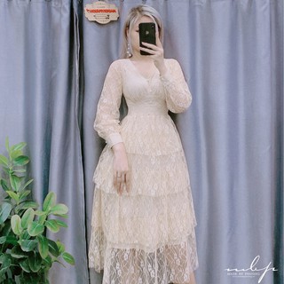 Đầm ren 3 tầng cúc ngọc