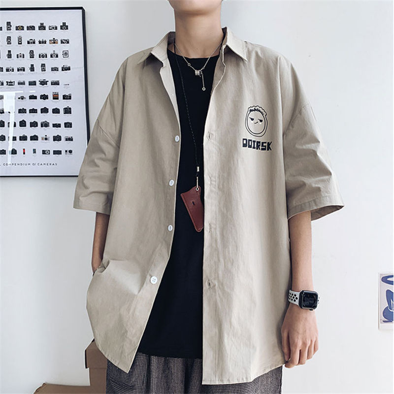 Áo Khoác Sơ Mi Tay Ngắn Dáng Rộng Thời Trang Mùa Hè Cho Nam | BigBuy360 - bigbuy360.vn