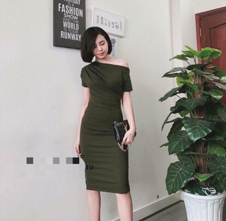 Váy Body Lệch Vai Hàng Thiết Kế